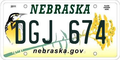 NE license plate DGJ674