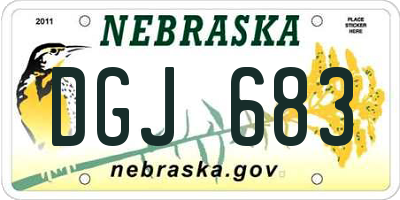 NE license plate DGJ683