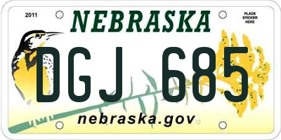 NE license plate DGJ685
