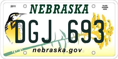 NE license plate DGJ693