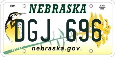 NE license plate DGJ696