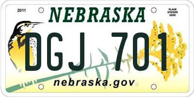 NE license plate DGJ701