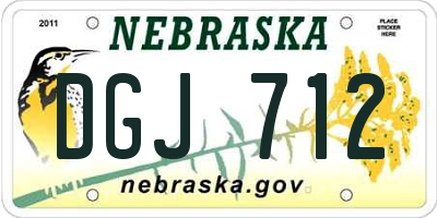 NE license plate DGJ712