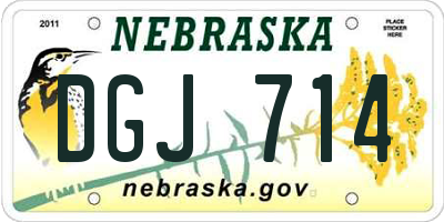 NE license plate DGJ714