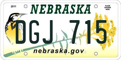 NE license plate DGJ715