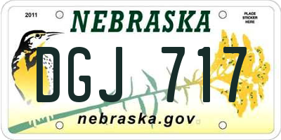 NE license plate DGJ717