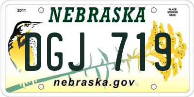 NE license plate DGJ719