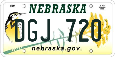 NE license plate DGJ720
