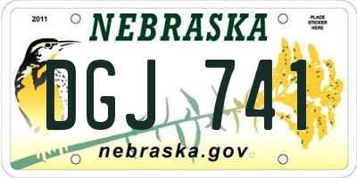 NE license plate DGJ741