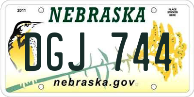 NE license plate DGJ744