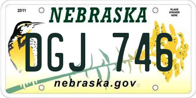 NE license plate DGJ746