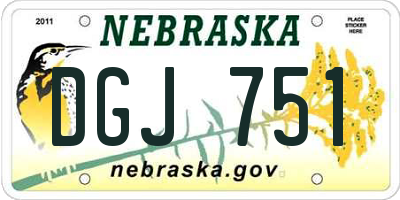 NE license plate DGJ751
