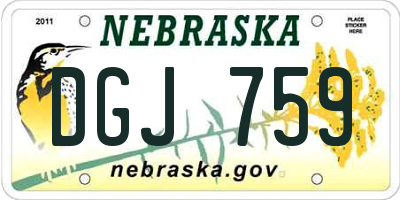 NE license plate DGJ759