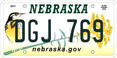 NE license plate DGJ769