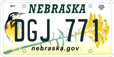 NE license plate DGJ771