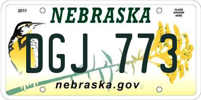 NE license plate DGJ773