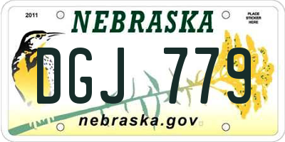 NE license plate DGJ779