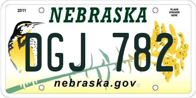 NE license plate DGJ782