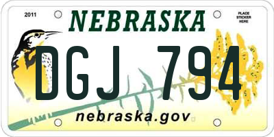 NE license plate DGJ794