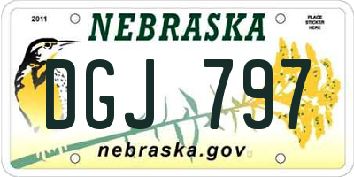 NE license plate DGJ797