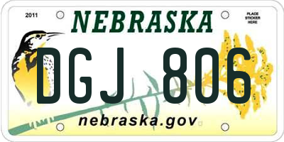 NE license plate DGJ806