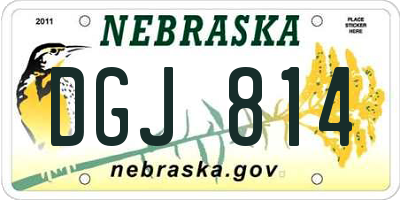 NE license plate DGJ814