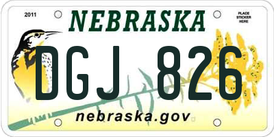 NE license plate DGJ826