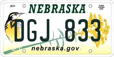 NE license plate DGJ833
