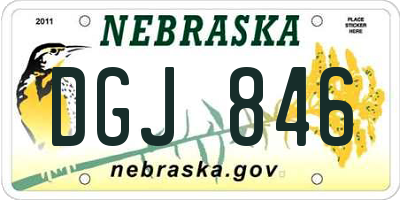 NE license plate DGJ846
