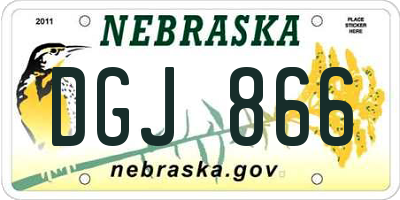 NE license plate DGJ866