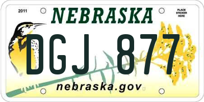NE license plate DGJ877