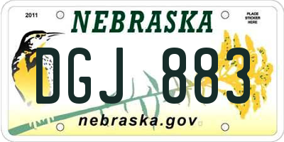NE license plate DGJ883