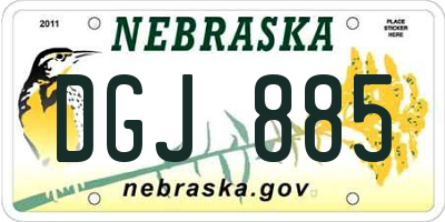 NE license plate DGJ885