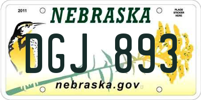 NE license plate DGJ893