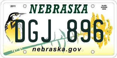 NE license plate DGJ896