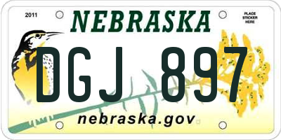 NE license plate DGJ897