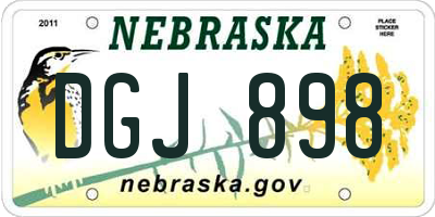 NE license plate DGJ898