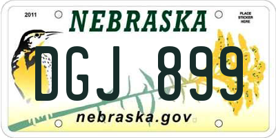 NE license plate DGJ899