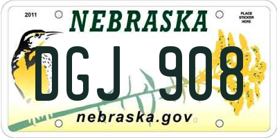 NE license plate DGJ908