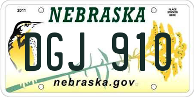 NE license plate DGJ910
