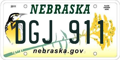 NE license plate DGJ911