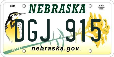 NE license plate DGJ915