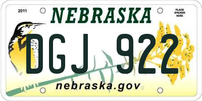 NE license plate DGJ922