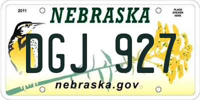 NE license plate DGJ927
