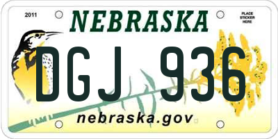 NE license plate DGJ936