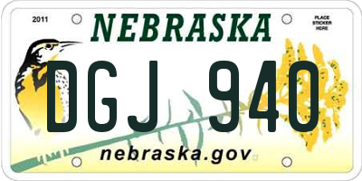 NE license plate DGJ940