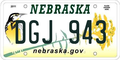 NE license plate DGJ943