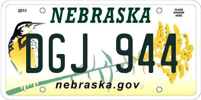 NE license plate DGJ944