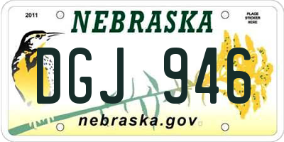 NE license plate DGJ946