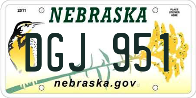 NE license plate DGJ951